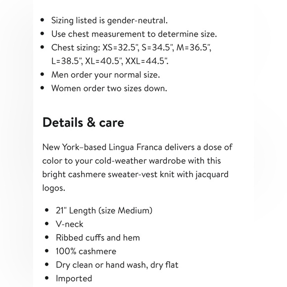 Lingua Franca Colorful Patterned 100% Cashmere Sweater Vest Brand New! No tags - Picture 7 of 7